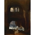 thumbnail image 3 of Franz Ludwig Catel 15x18 Black Modern Framed Museum Art Print Titled - Monks in the Courtyard of a Monastery by the Sea, 3 of 5