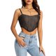 thumbnail image 2 of Camisa Corsé Bustier Top transparente para mujer Ropa diaria expuesta al ombligo (Negro S) Cgtredaw Para estrenar, 2 of 9