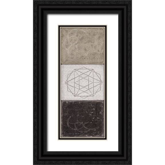 Wilson, Aimee 8x14 Black Ornate Wood Framed with Double Matting Museum Art Print Titled - Black Tiles II