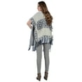 thumbnail image 4 of Women's Winter Knit Mayan Pattern Fringe Knit Poncho, 4 of 8