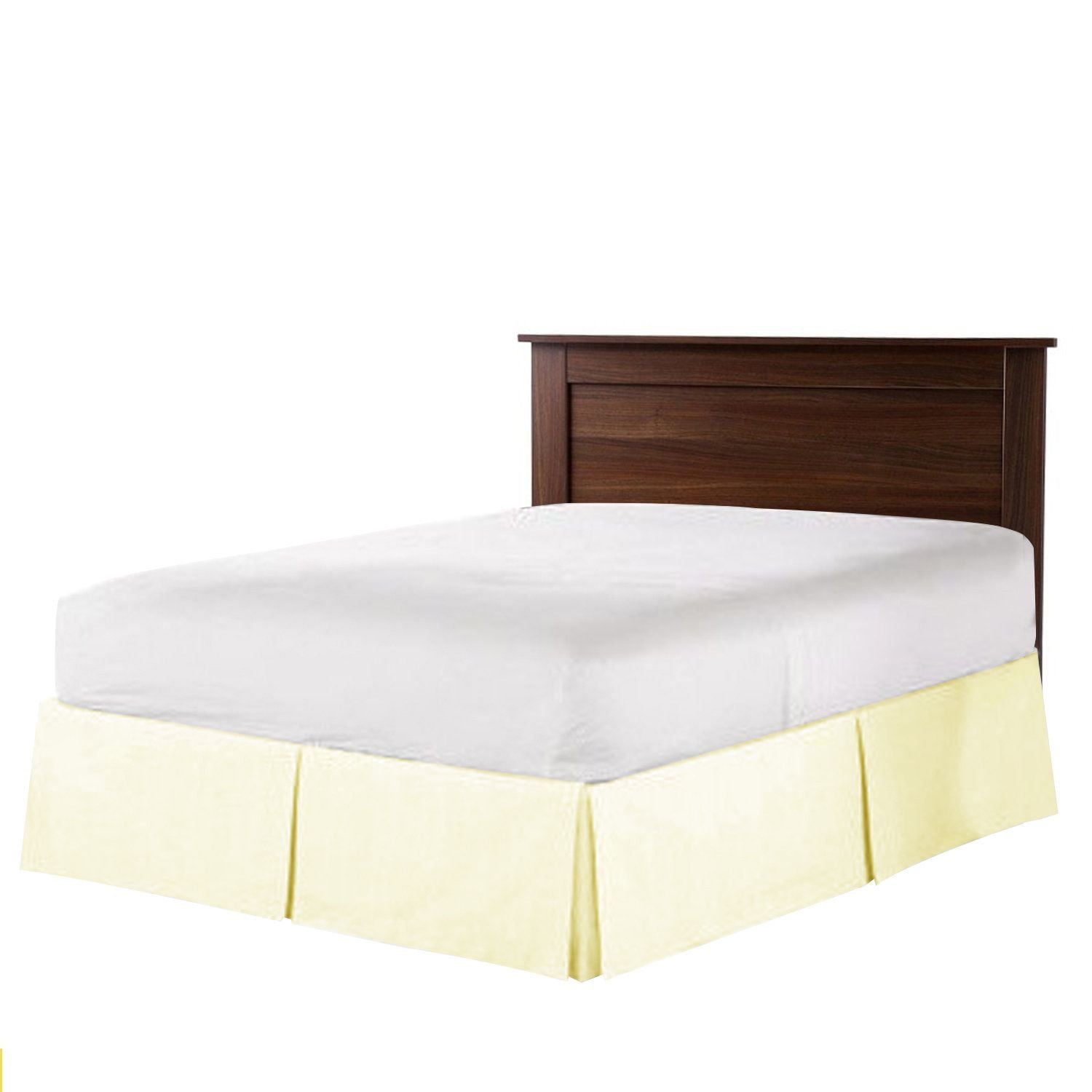 The Great American Store Pleated BedSkirt King Size Ivory Luxury