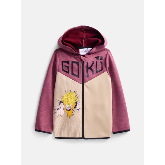 Dragon Ball Z Boys Full Zip Hooded Jacket, Sizes 4-16
