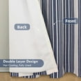 thumbnail image 3 of DriftAway Chris Vertical Striped Pattern Linen Blend Lined Thermal Insulated Blackout and Room Darkening Rod Pocket Back Tab Linen Curtains for Farmhouse Printed 2 Panel 52 by 120 Inch Dark Blue, 3 of 5