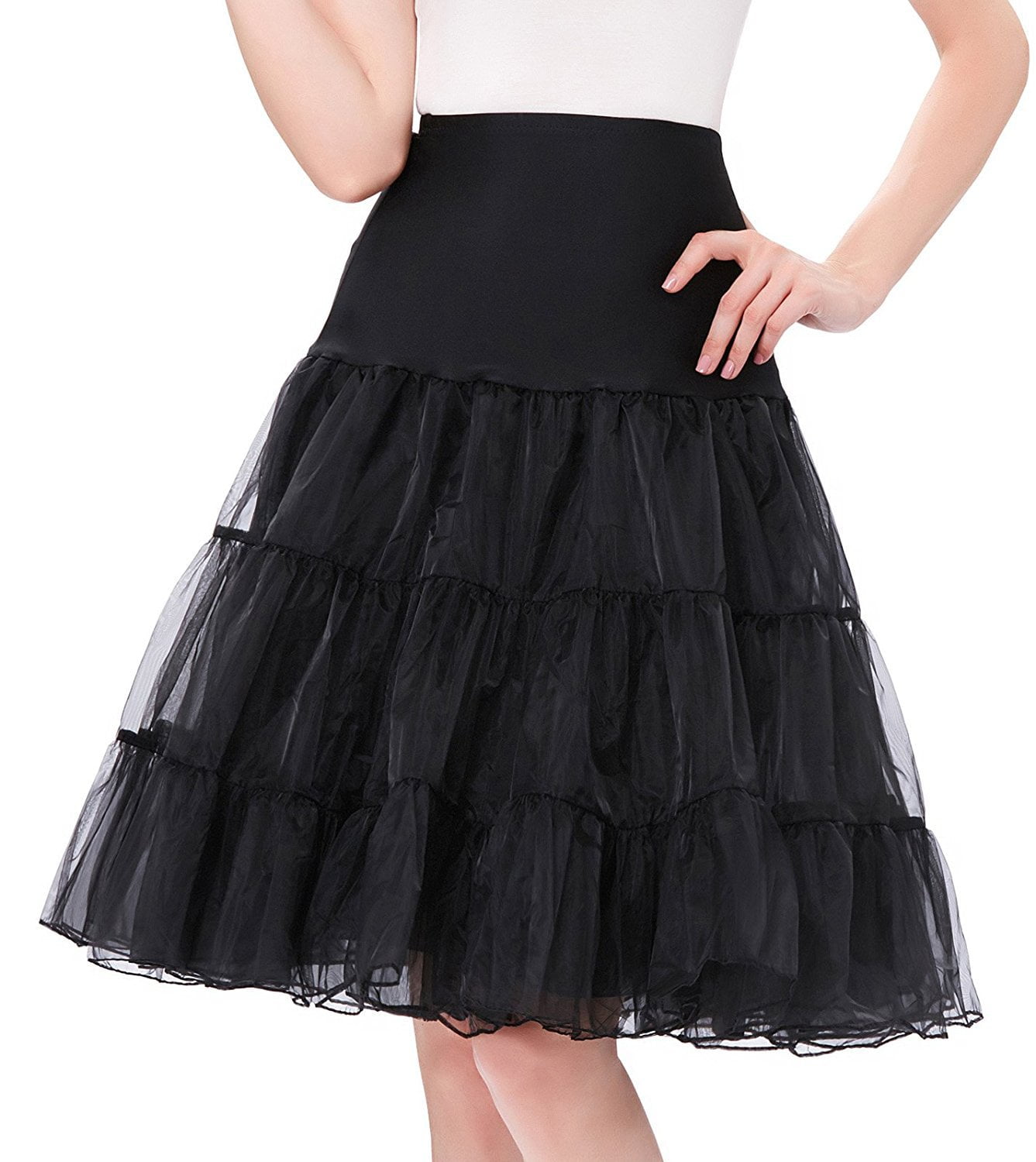 1950's petticoat retro knee-length tulle prom short vintage underskirt fashion 