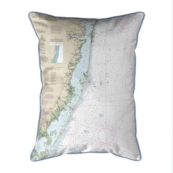 Betsy Drake ZP12323 20 x 24 in. Long Beach, NJ Nautical Map Extra Large Zippered Indoor & Outdoor Pillow