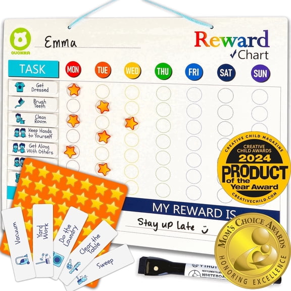 Quokka Magnetic Chore Chart for Toddlers and Preschool - Daily Routine and Responsibility Schedule