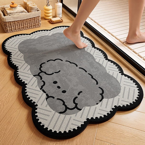 Alfombra absorbente de forma especial para entrada, baño, sala de estar, alfombra lavable antideslizante, 40x60 cm