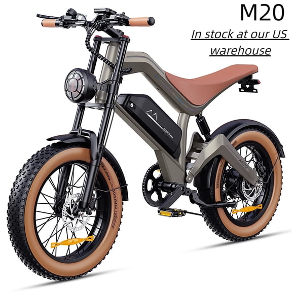 DYU M20 Peak 1500W Motor Adult E-Bike, 20-inch Wide Tire All-Terrain Electric Bike, 48V 18.6Ah Battery with 100-mile Range, 7-Speed Transmission System, UL2849 Certified