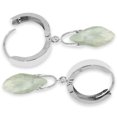 thumbnail image 2 of Galaxy Gold 14K White Gold 6 Carat Natural Green Amethyst Hoop Earrings - February Birthstone - Peace & Wisdom - Fine Jewelry for Women, 2 of 2