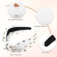 thumbnail image 4 of Rhinestone Retro Knotted Headband White 5.24"x1.22" Non-slip Wide Headband for Girl Women, 4 of 6