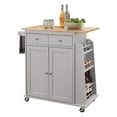 thumbnail image 1 of Bowery Hill Contemporary Wood Kitchen Cart in Natural and Gray, 1 of 2