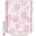 thumbnail image 3 of Polyester Fabric Pink Geometric Shower Curtain, Yellow Modern Abstract Art Aesthetics, Waterproof Bathtub Curtain Bathroom Decor Set with Hooks 48 x 72 Inches,, 3 of 6