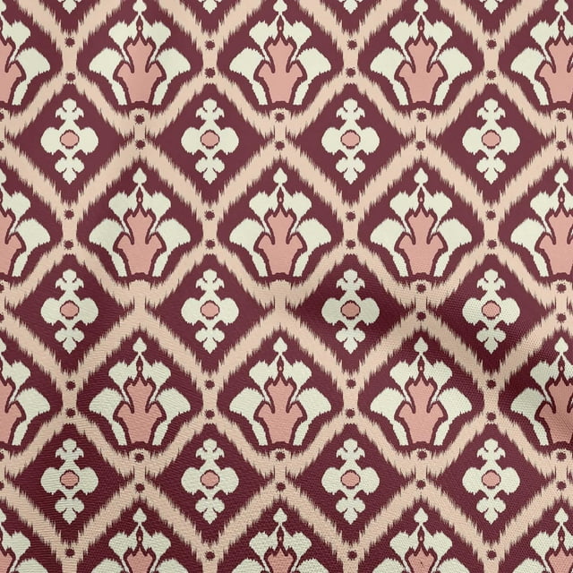 oneOone Georgette Viscose Maroon Fabric Asian Ikat Sewing Craft Projects Fabric Prints By Yard 42 Inch Wide