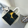 thumbnail image 7 of DouZhe Reusable Grocery Bags, Glittering Star Moon Night Lightweight Polyester Canvas Cloth Tote Bag for Travle Gym Shopping School, 15" x 16", 7 of 7