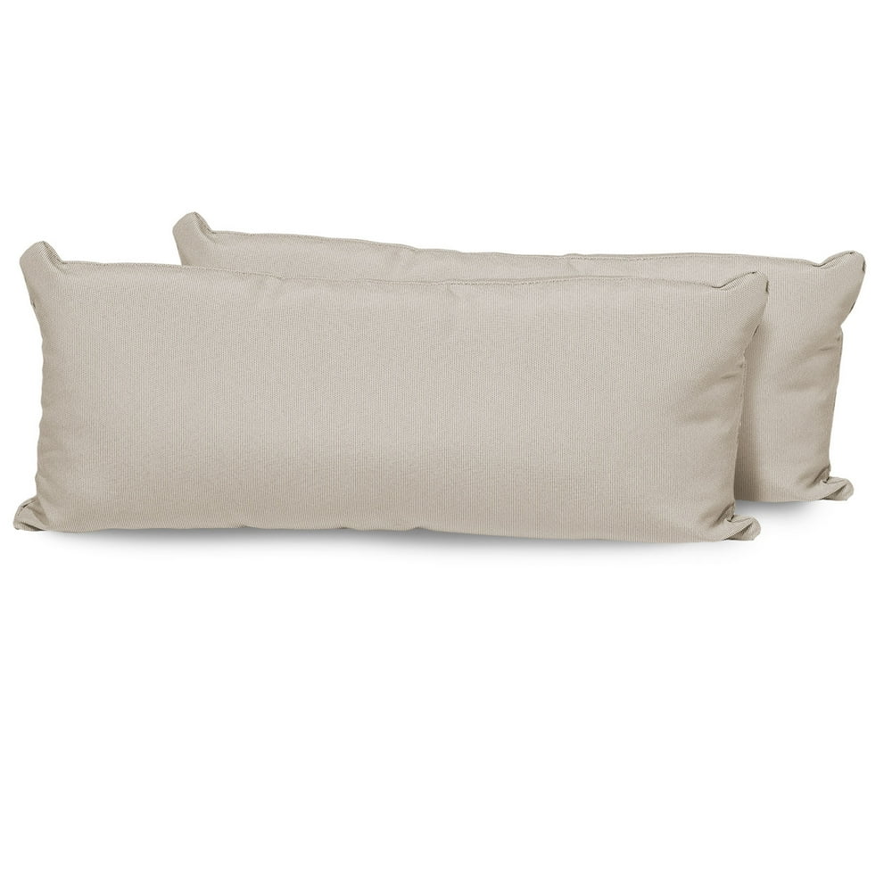 Beige Outdoor Throw Pillows Rectangle Set of 2