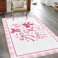 thumbnail image 2 of Valentine's Day Area Rugs 4'x6', Washable Small Throw Rugs for Office Bathroom, Pink Bows Romantic Love Heart Checkered Indoor Outdoor Rug Non-Slip Low Pile Carpet Runner Reversible Floor Mats, 2 of 8