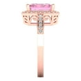 thumbnail image 3 of 2.78 ct Emerald Cut Simulated Pink Diamond with Simulated Diamond Halo Accents 18K Rose Gold Womens Engagement Ring, 3 of 5