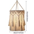 thumbnail image 6 of Dserhfy Boho Braided Lampshade Handmade Macrame Bohemian Lamp Shade Cotton Rope Hanging Lamp Shade for Bedroom Living Room Decor, 6 of 8