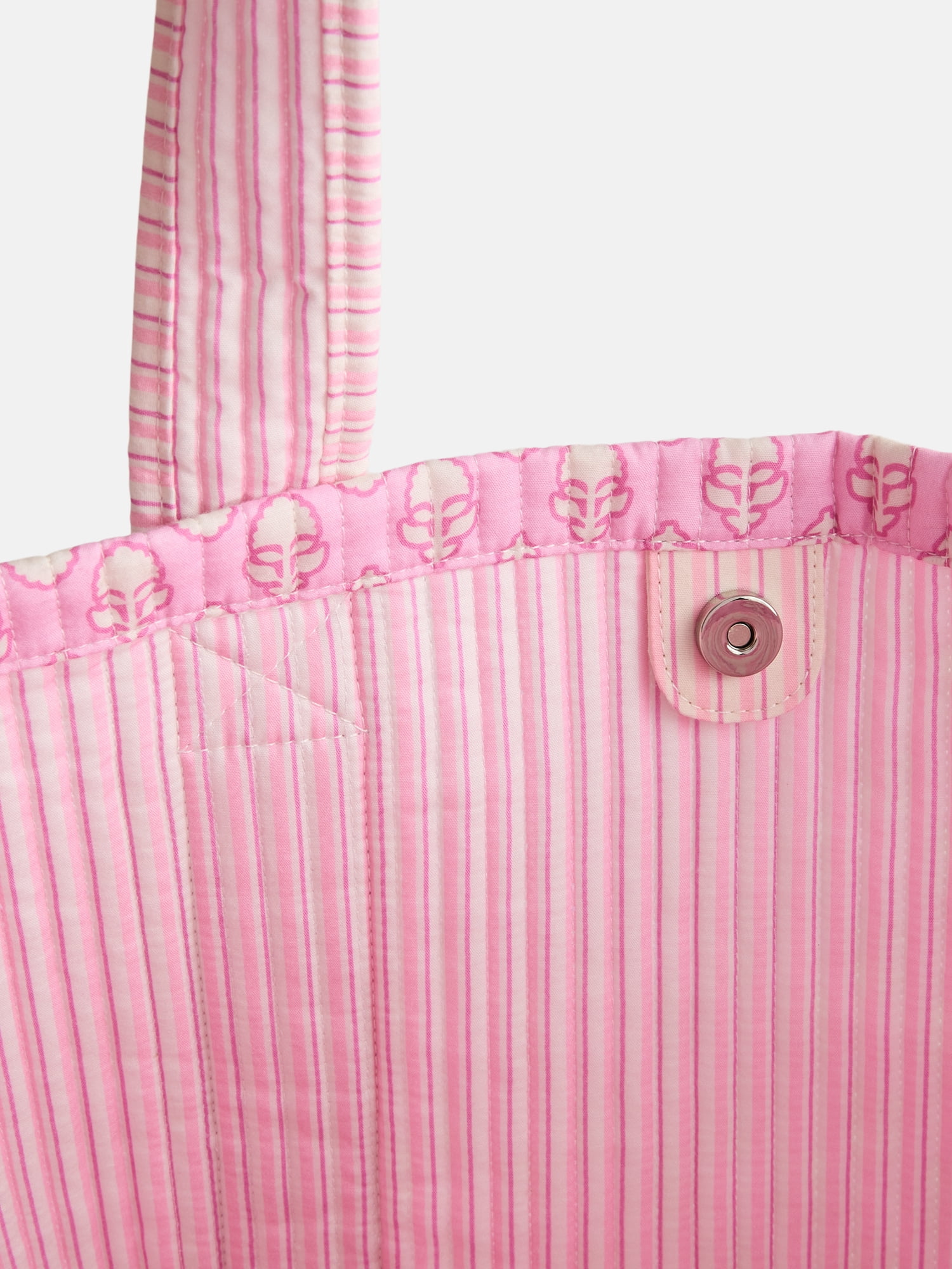 No Boundaries Quilted Tote Bag, Women's, Pink Floral