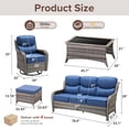 thumbnail image 6 of Jentlehouse 6 Pieces Outdoor Patio Furniture Set,Wicker Rattan Patio Sofa Set with Outdoor Rockers,Coffee Table and Ottomans,Outdoor Conversation Set for Poolside Balcony Backyard Porch, 6 of 12