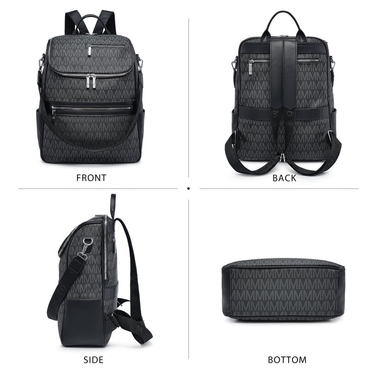 Vegan Leather Backpack Purse for Women 15.6 inch Laptop Bag  display picture 3