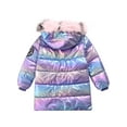 thumbnail image 5 of Jizyo Winter Puffer Jackets for Girls Hood Snowsuit Padded Overcoat Fleece Lined Down Coat Purple 120/6-7Y/M, 5 of 7