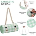 thumbnail image 4 of Picnic Blanket, 80''x80'' Waterproof Outdoor Blankets, Picnic Mat Washable for Beach, Picnic Blankets for Camping on Grass with Shoulder Strap - Green & White, 4 of 18