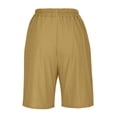 thumbnail image 3 of Casual Shorts for Women High Waist Loose Summer Bermuda Pants with Button Comfortable Solid Color Womens Shorts Yellow L, 3 of 4