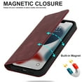 thumbnail image 4 of Nalacover for iPhone 13 Pro 6.1 inch Wireless Charging Case,Luxury Full Body Protection Solid Color PU Leather Magnetic Closure Flip RFID Blocking Card Slots Stand Shockproof Cover.Red, 4 of 12