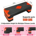thumbnail image 4 of Adjustable Workout Aerobic Stepper in Fitness & Exercise Step Platform Trainer 3 Settings Adjustable Height 4"-6"-8", 4 of 17