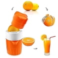thumbnail image 3 of Hand Juicer Citrus Orange Squeezer Manual Lid Rotation Press Reamer For Lemon Lime Grapefruit With Strainer Container, 3 of 5