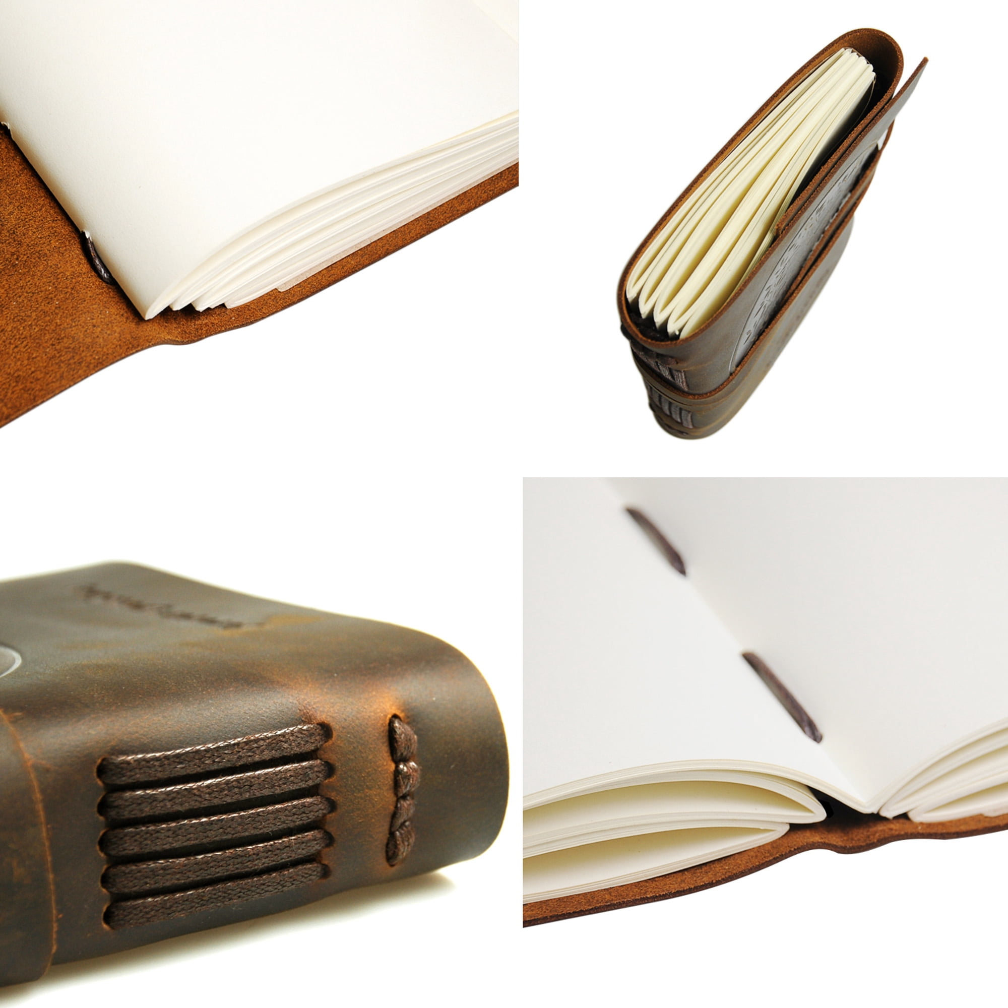 Leather Bound Journal for Men and Women, Handmade Gift Set with Nautical Compass Embossed Journal and Stylish Pen, Vintage and Classic, Notebook, Sketchbook, Planner and Diary (300 Pages) (8x6")