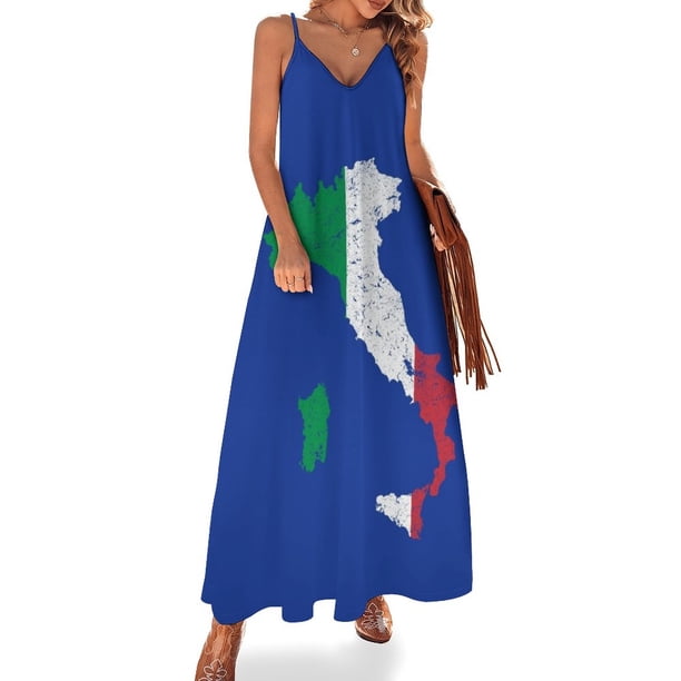 Vestido sin mangas con bandera de Italia, vestido de mujer, vestidos de falda de verano para mujer, estilo coreano