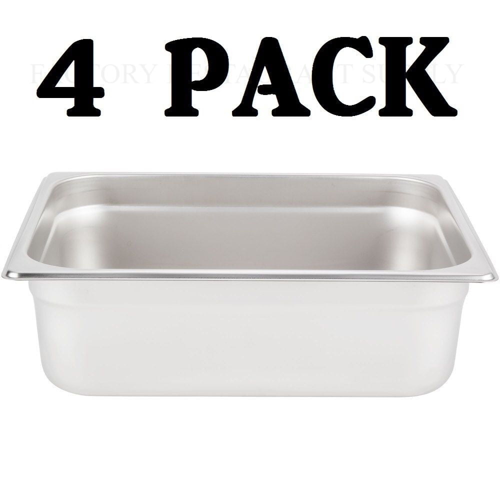 6 PACK Half Size Stainless Steel 2 1/2" Deep Steam Table Chafing Dish Food Pan 