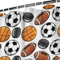 thumbnail image 3 of Baseball Football Pattern Shower Curtain 72"x72" ,Bathroom Decorative Shower Curtains Set with 12 Hooks,Modern Waterproof Washable Shower Curtain, 3 of 6