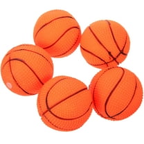 HONMEET 5-Pack Orange Basketball Dog Toys Squeaky Interactive Chew Toys for Training Exercise and Play