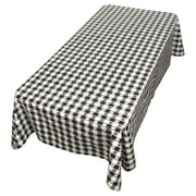 Carnation Home Fashions "Picnic Check" Black 52"x70" vinyl flannel backed tablecloth