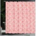 thumbnail image 4 of Ambesonne Abstract Shower Curtain, Retro Hippie Circles Art, 69"Wx84"L, Pastel Pink Vermilion, 4 of 5