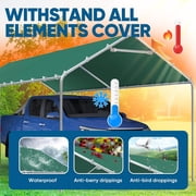 Quictent 10x20 ft Heavy Duty Carport Outdoor Garage Shelter Reinforced Structure, No Sidewall - Green