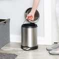 thumbnail image 5 of Small Trash Can, 1.2 Gallon | Round Stainless Steel Garbage Bin with Soft Close Lid & Step Foot Pedal Metal Waste Basket Removable Inner Bucket,, 5 of 5