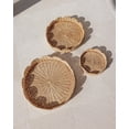 thumbnail image 2 of Scallop Rattan Round Tray Handwoven Wicker Edge Decorative Serving Organizer for Coffee Table Dining Vanity  Indoor Use, 2 of 6