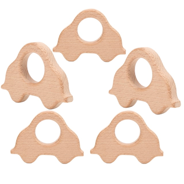 QIILU Wooden Teething, Wooden Toys Natural Beech For Baby Development For DIY Accessories