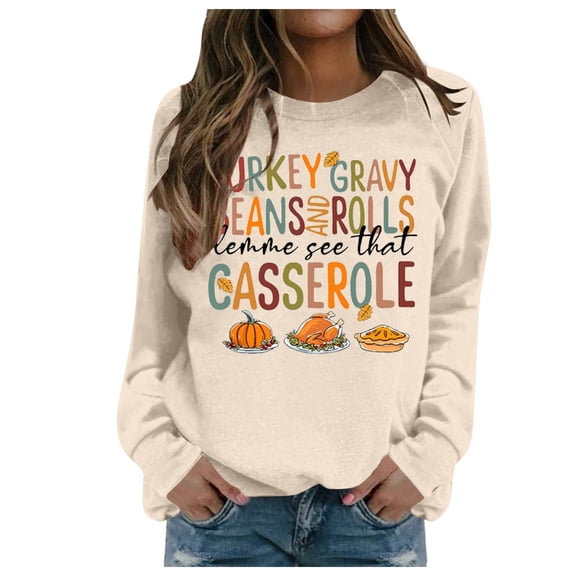 Women Merry Christmas Graphic Sweatshirt Round Neck Long Sleeve Loose Fit Holiday Party Pullover Tops