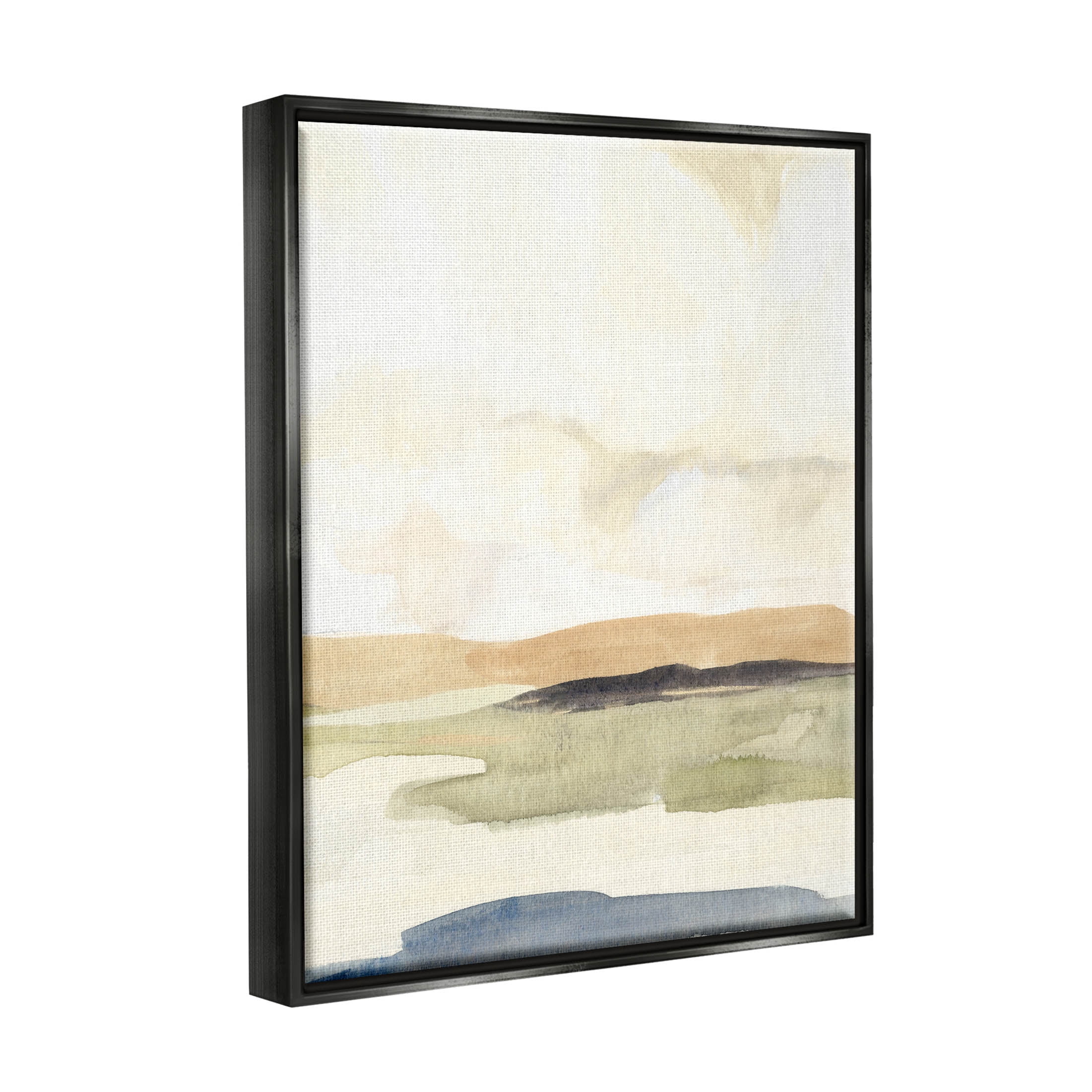 Stupell Industries Rural River Landscape Scenery Painting Jet Black Floating Framed Canvas Print Wall Art, Design by Annie Warren