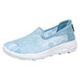 thumbnail image 3 of IEMIEMIEM Sneakers for Women 2026 Fashion Embroidery Floral Mesh Air Comfort Chunky Sole Hidden High Heels Slip On Loafers Breathable Walking Work Shoes with Arch Support Blue 7 Wide, 3 of 10