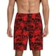 thumbnail image 1 of Balery Red Skulls 3 Pantalones cortos de pijama de punto de algodón para hombre con cinturilla y bolsillos-Medium, 1 of 6