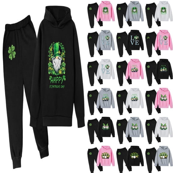 Xmyrz Toddler Boy Outfits Set Pants Set Soft Cartoon Sweatshirt Sweatpants Long Sleeve St. Patrick Clothes Sets Clothing Suits