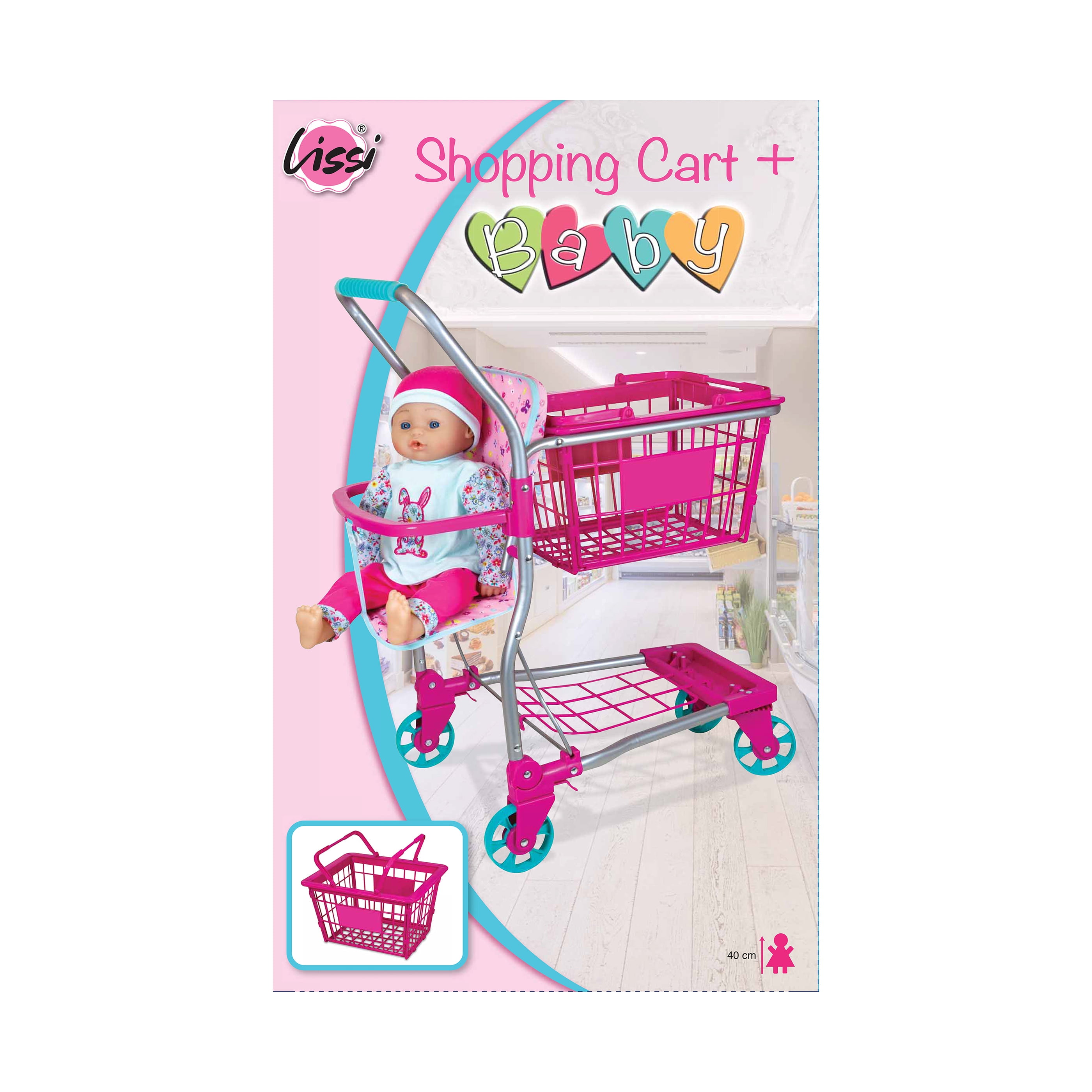 Lissi Baby Doll with Pink Toy Shopping Cart for Boys Girls 3 Years and up Walmart