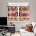 thumbnail image 5 of Texas Star Sunflower Kitchen Curtains Short 45 Inch Length, Farmhouse Country Plaid Brown Grommet Top Bedroom Living Room Curtains, Light Filtering Cafe Curtain Drapes 2 Panels Set 84''x45'', 5 of 9