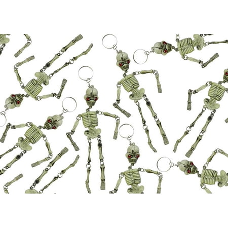 Bulk 12 Skeleton Keychains - Fidget Set for Doctors and Medical Professionals - Halloween Novelty Goodie Bag Filler Trick or Treat (1 DOZEN)